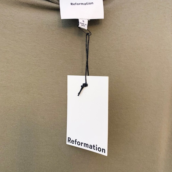 Reformation Wiley Poppyseed Olive Fit Flare Dress Small - Picture 4 of 13